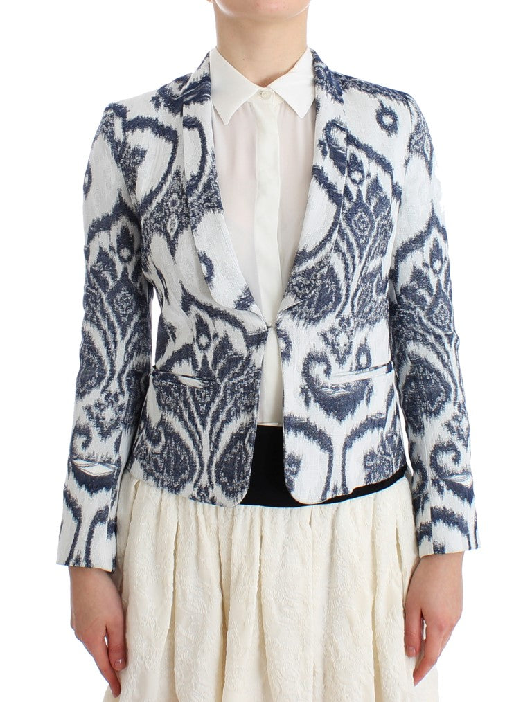 Christian Pellizzari Blue White Blazer Suit Jacket Christian Pellizzari
