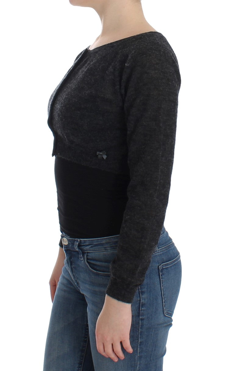 Ermanno Scervino Gray Knit Wool Cardigan Sweater Ermanno Scervino