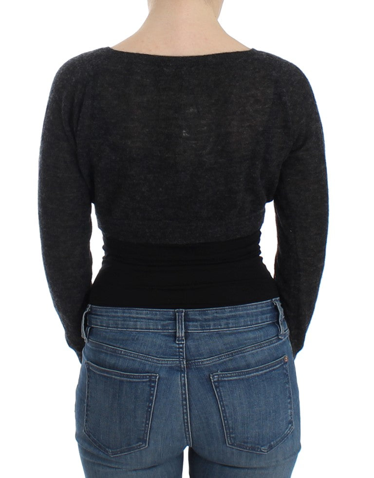 Ermanno Scervino Gray Knit Wool Cardigan Sweater Ermanno Scervino