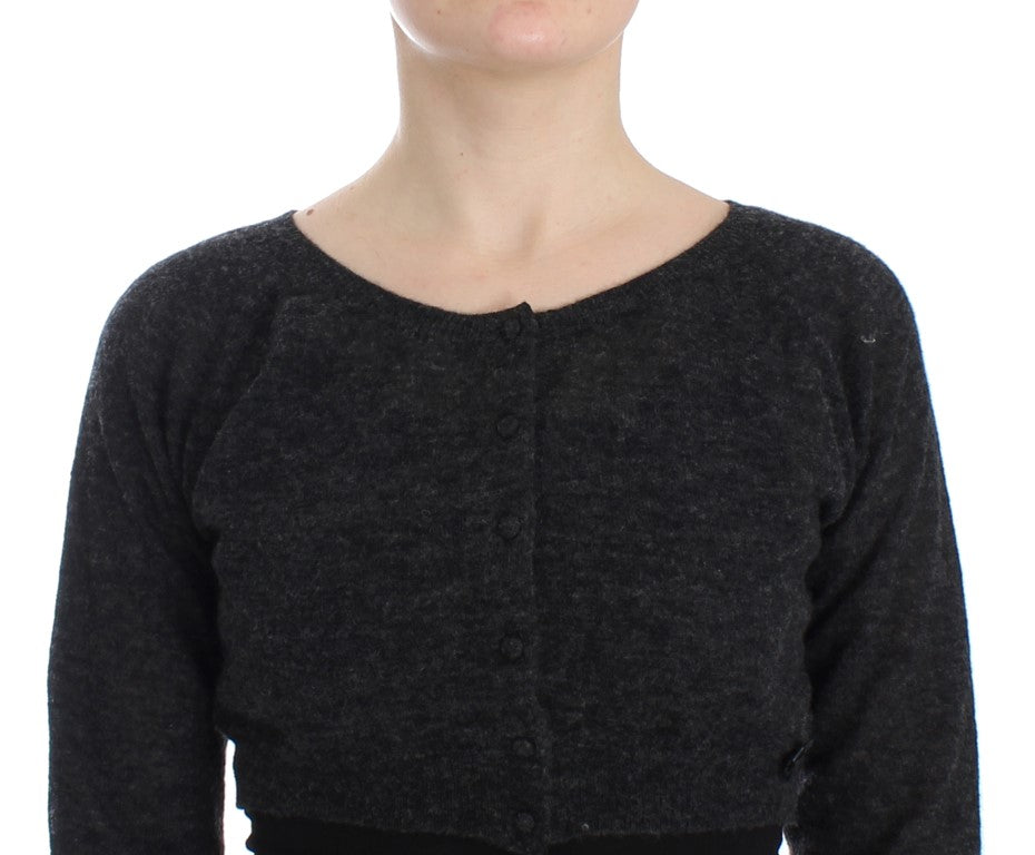 Ermanno Scervino Gray Knit Wool Cardigan Sweater Ermanno Scervino