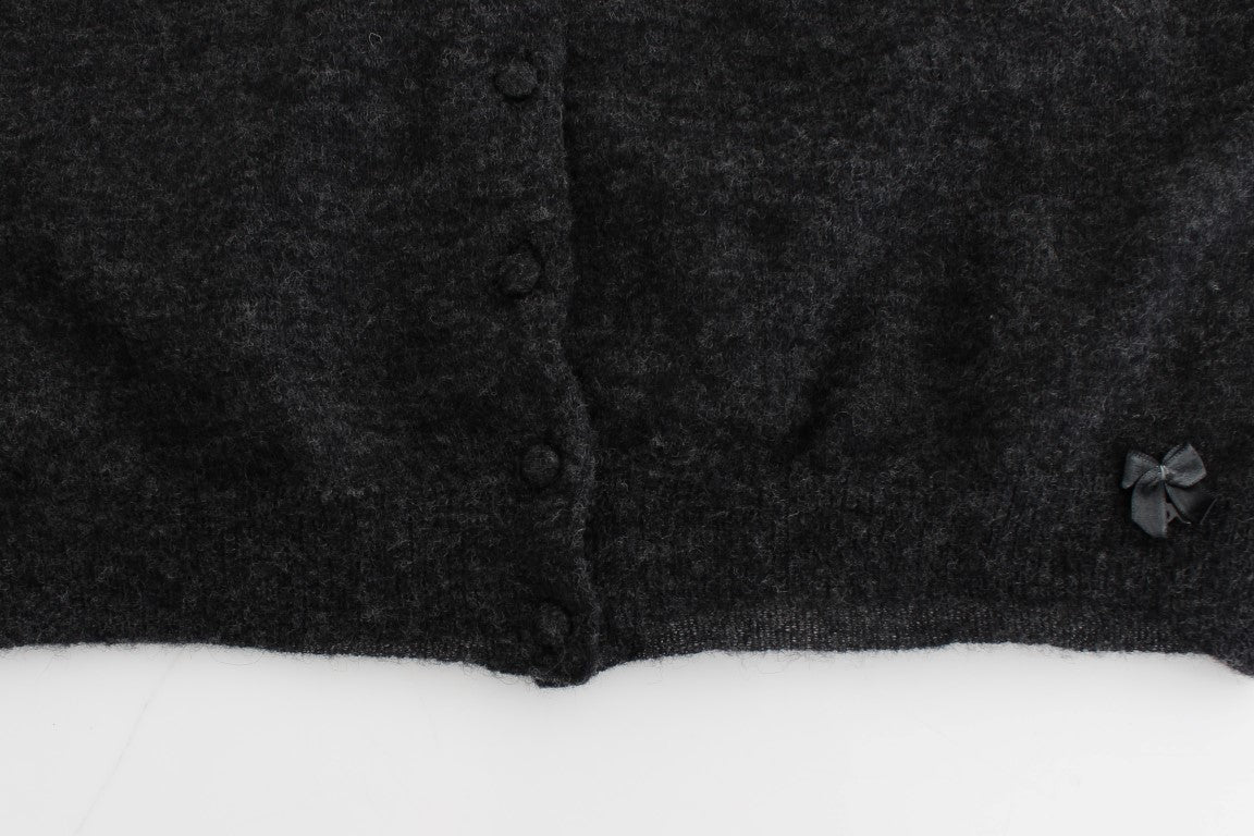 Ermanno Scervino Gray Knit Wool Cardigan Sweater Ermanno Scervino