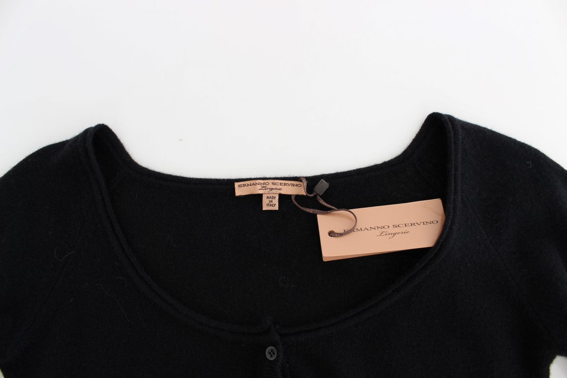 Ermanno Scervino Black Cashmere Cardigan Sweater Ermanno Scervino