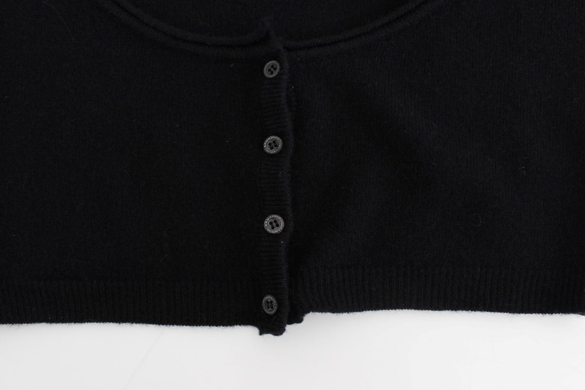 Ermanno Scervino Black Cashmere Cardigan Sweater Ermanno Scervino
