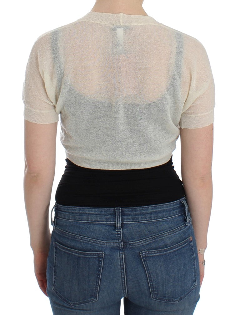 Ermanno Scervino White Wool Cardigan Sweater Ermanno Scervino