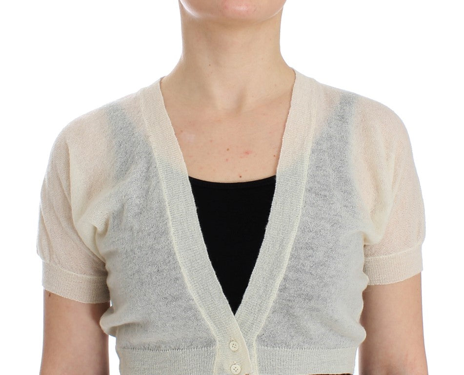 Ermanno Scervino White Wool Cardigan Sweater Ermanno Scervino
