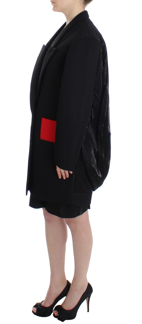 KAALE SUKTAE Black Coat Trench Long Draped Jacket Blazer KAALE SUKTAE