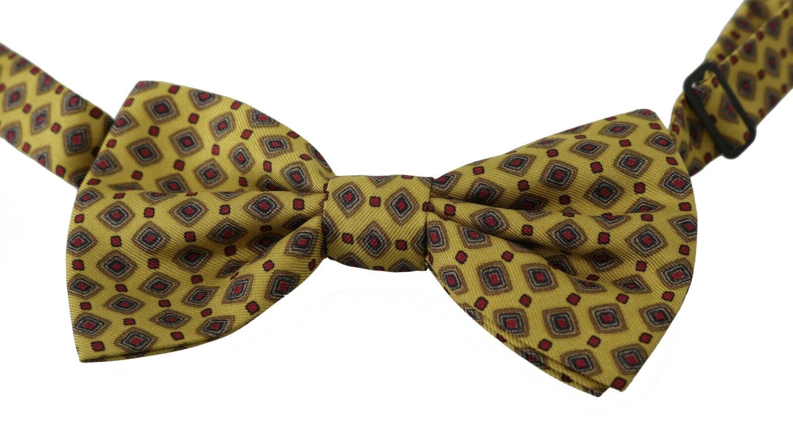Dolce & Gabbana Yellow Pattern Silk Adjustable Neck Tie Dolce & Gabbana