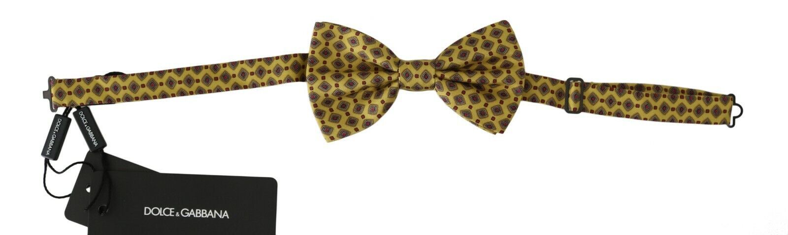Dolce & Gabbana Yellow Pattern Silk Adjustable Neck Tie Dolce & Gabbana
