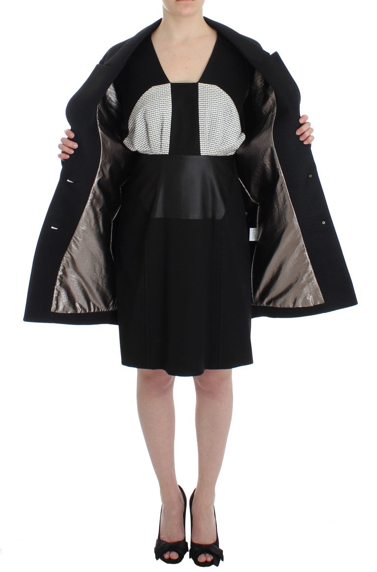 KAALE SUKTAE Black Coat Trench Long Draped Jacket Blazer KAALE SUKTAE
