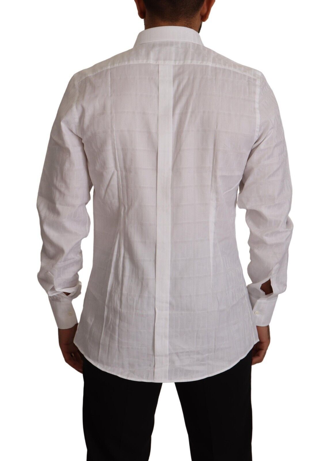 Dolce & Gabbana White GOLD Cotton Slim Fit Dress Formal Shirt Dolce & Gabbana