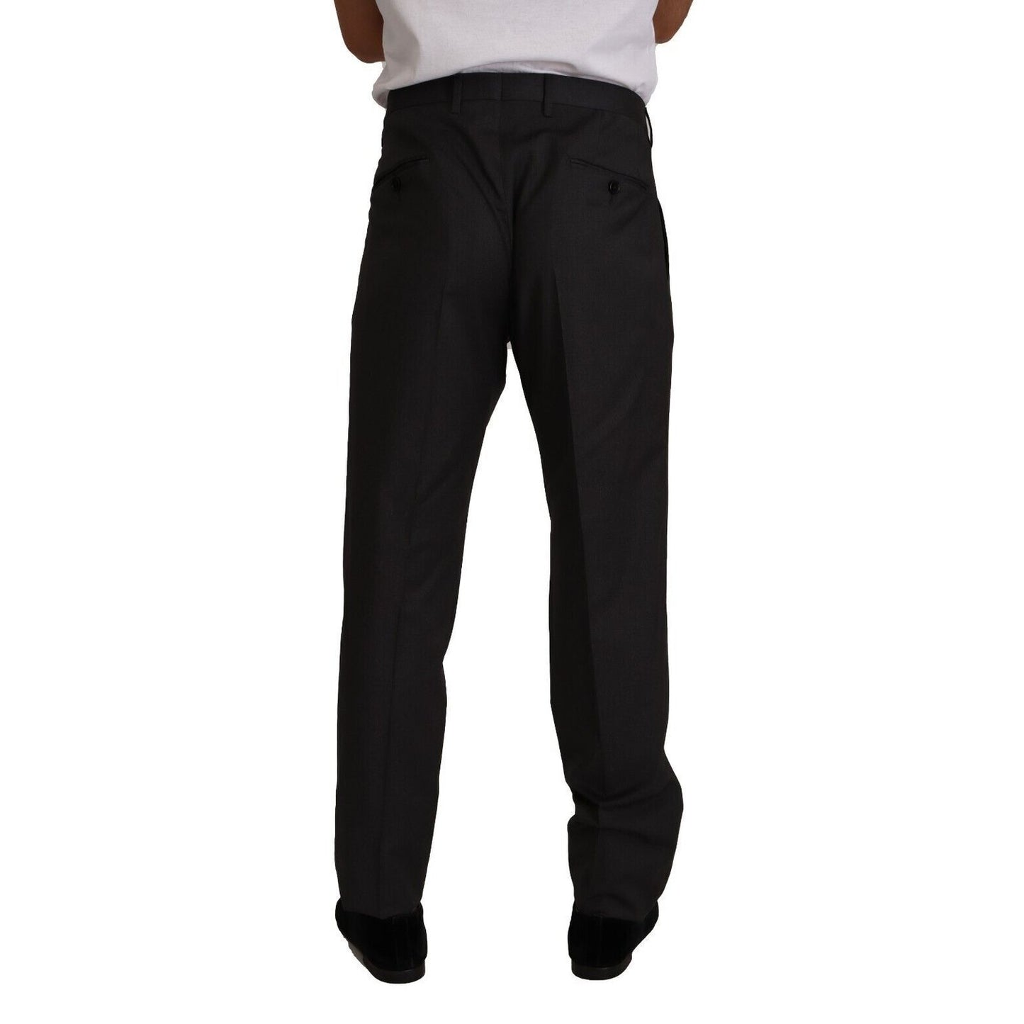 Dolce & Gabbana Gray Wool Formal Tuxedo Trouser Dress Pants