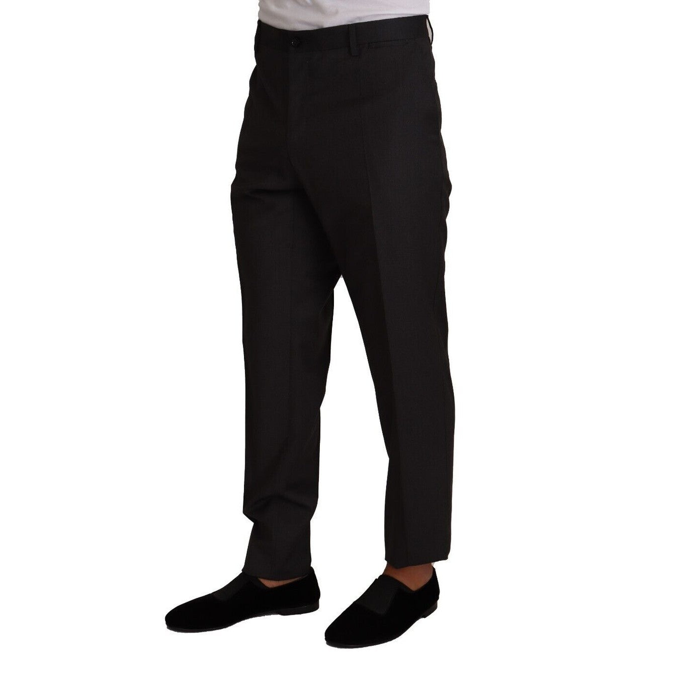 Dolce & Gabbana Gray Wool Formal Tuxedo Trouser Dress Pants