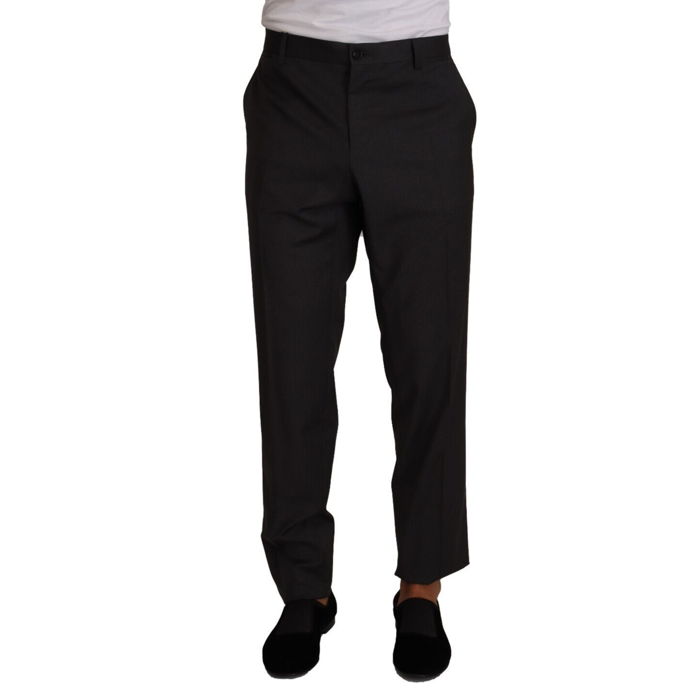 Dolce & Gabbana Gray Wool Formal Tuxedo Trouser Dress Pants