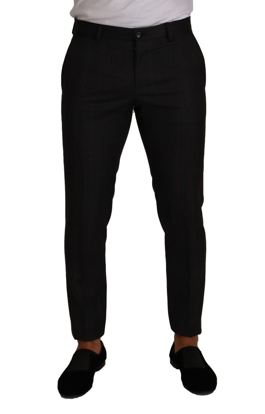 Dolce & Gabbana Gray Check Wool Formal Trouser Dress Pants Dolce & Gabbana