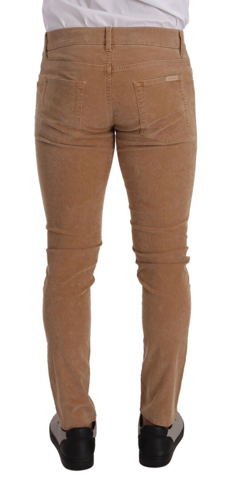 Dolce & Gabbana Brown Corduroy Cotton Skinny Slim Fit Jeans Dolce & Gabbana