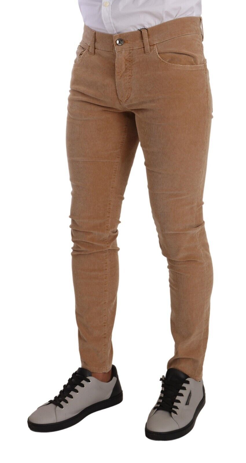 Dolce & Gabbana Brown Corduroy Cotton Skinny Slim Fit Jeans Dolce & Gabbana