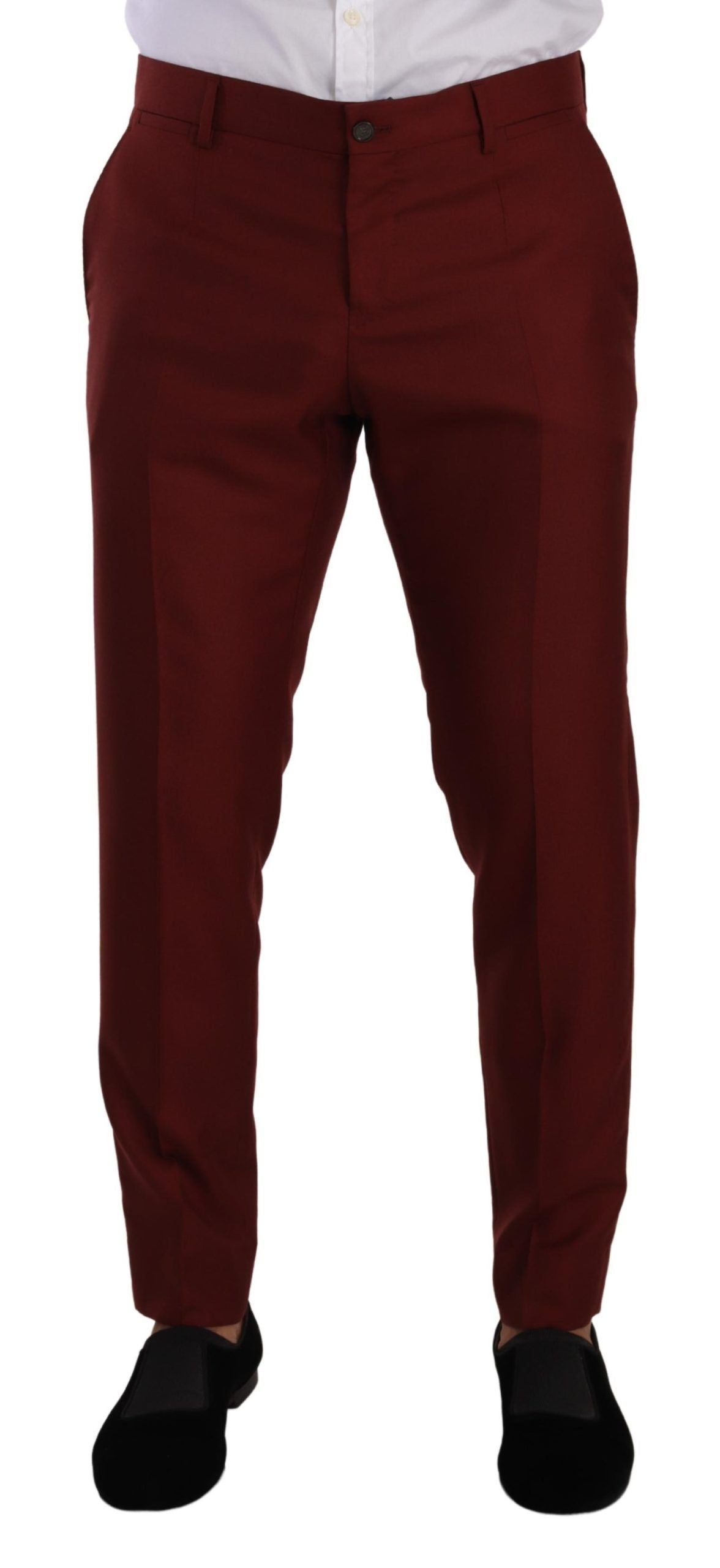Dolce & Gabbana Red Cashmere Silk Dress Men Trouser Pants Dolce & Gabbana