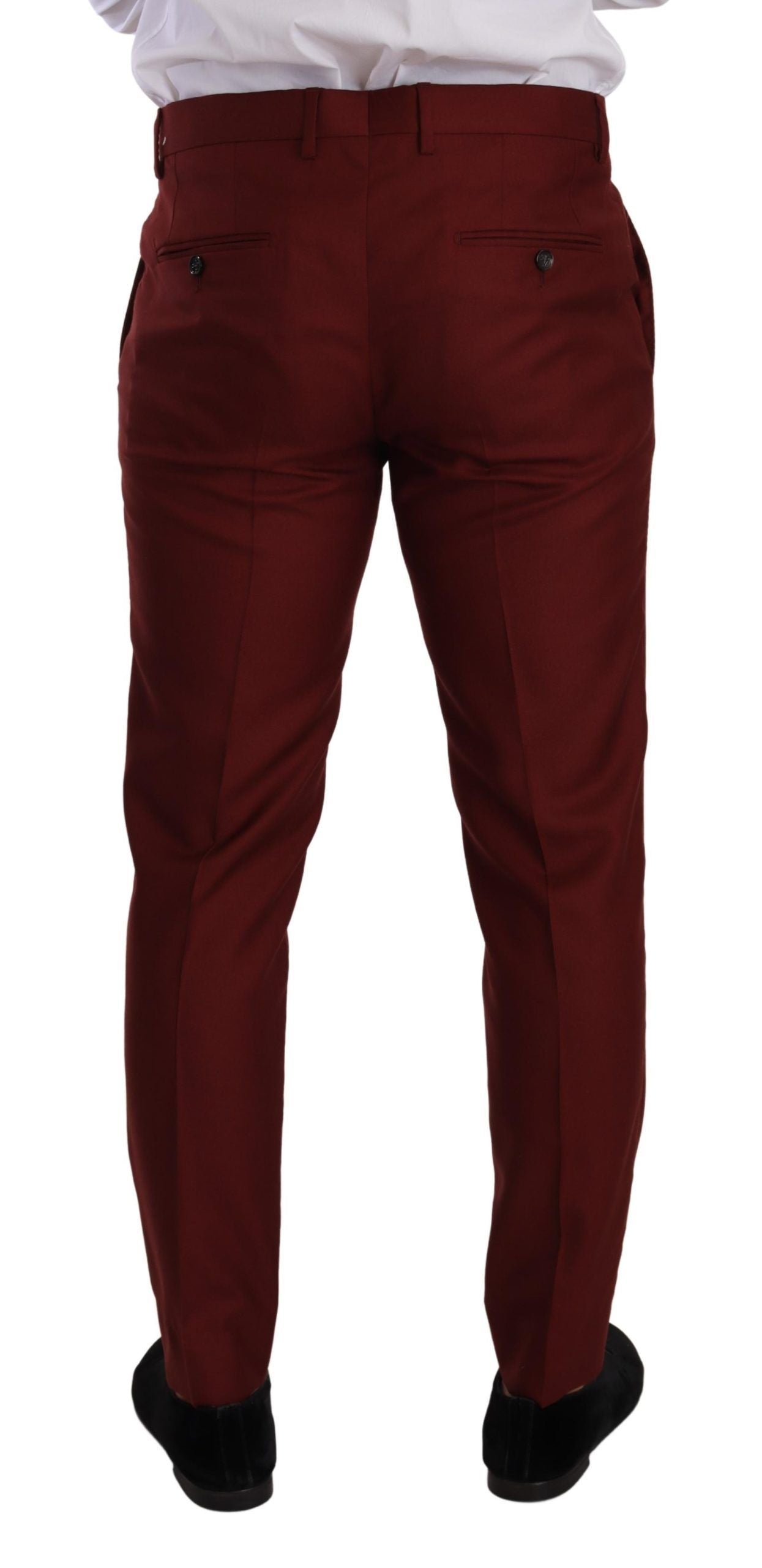 Dolce & Gabbana Red Cashmere Silk Dress Men Trouser Pants Dolce & Gabbana