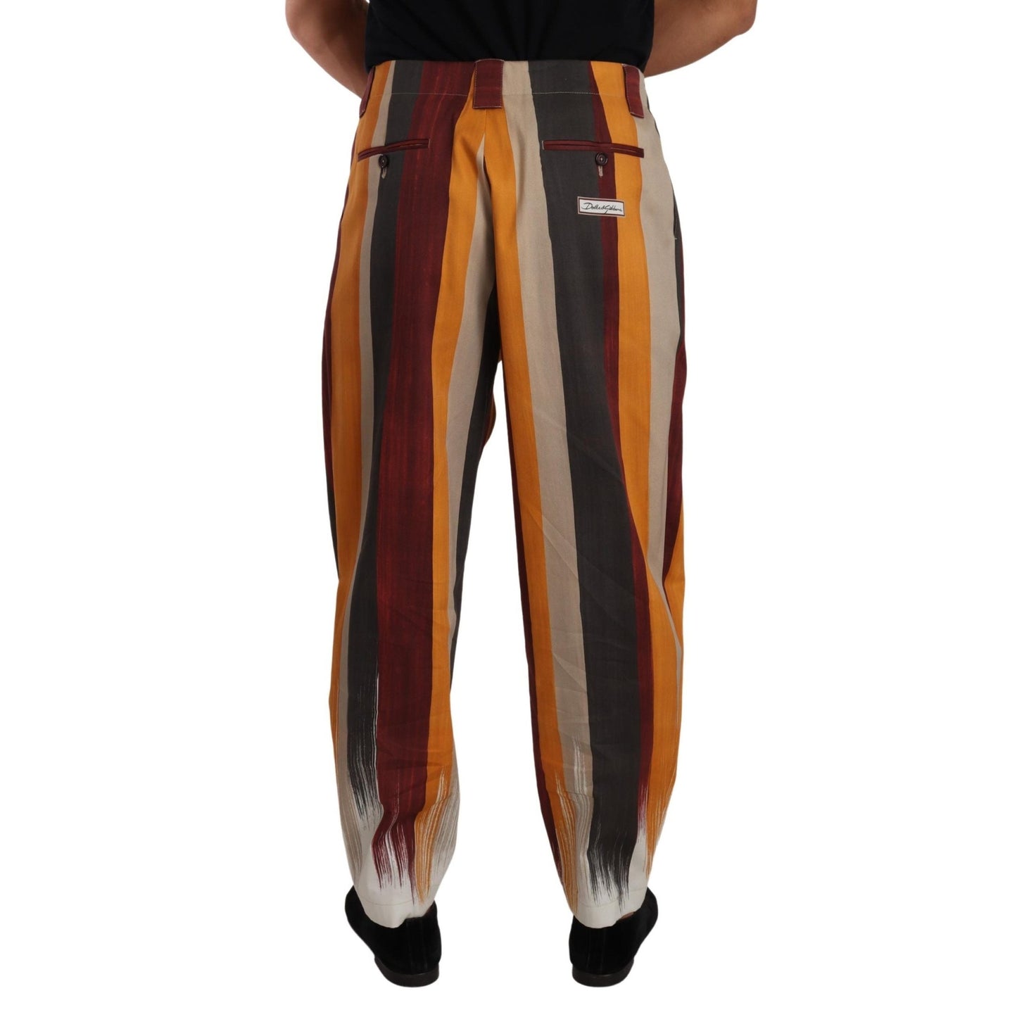 Dolce & Gabbana Multicolor Striped Cotton Tapered Trouser Pants