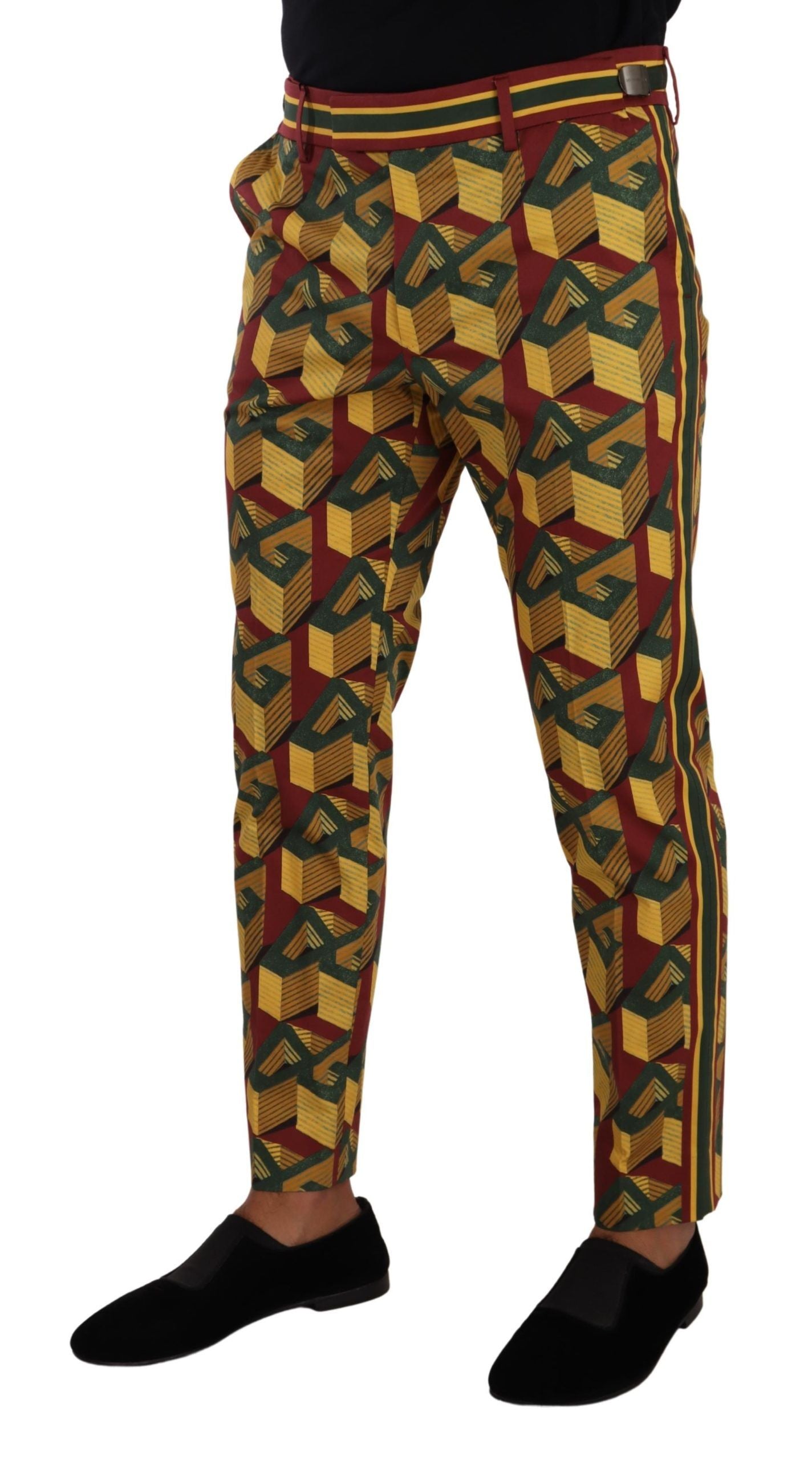 Dolce & Gabbana Multicolor Logo Mania Cotton Tapered Trouser Pants Dolce & Gabbana