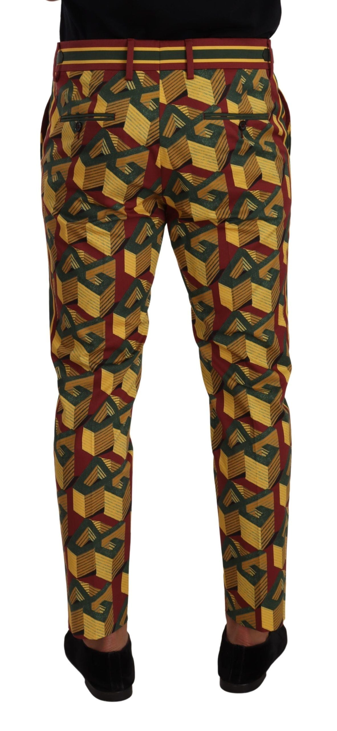Dolce & Gabbana Multicolor Logo Mania Cotton Tapered Trouser Pants Dolce & Gabbana