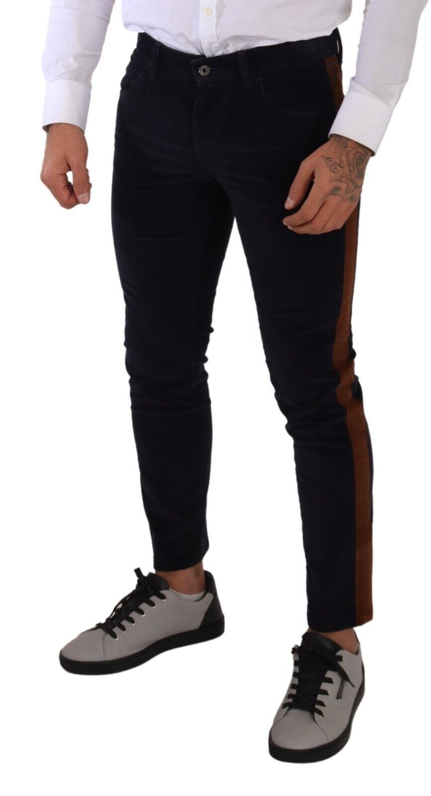 Dolce & Gabbana Blue Cotton Stretch Skinny Corduroy Jeans Dolce & Gabbana