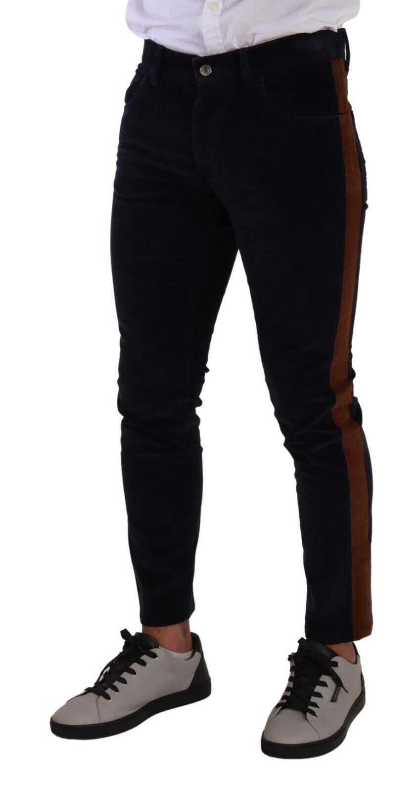 Dolce & Gabbana Blue Cotton Stretch Skinny Corduroy Jeans Dolce & Gabbana