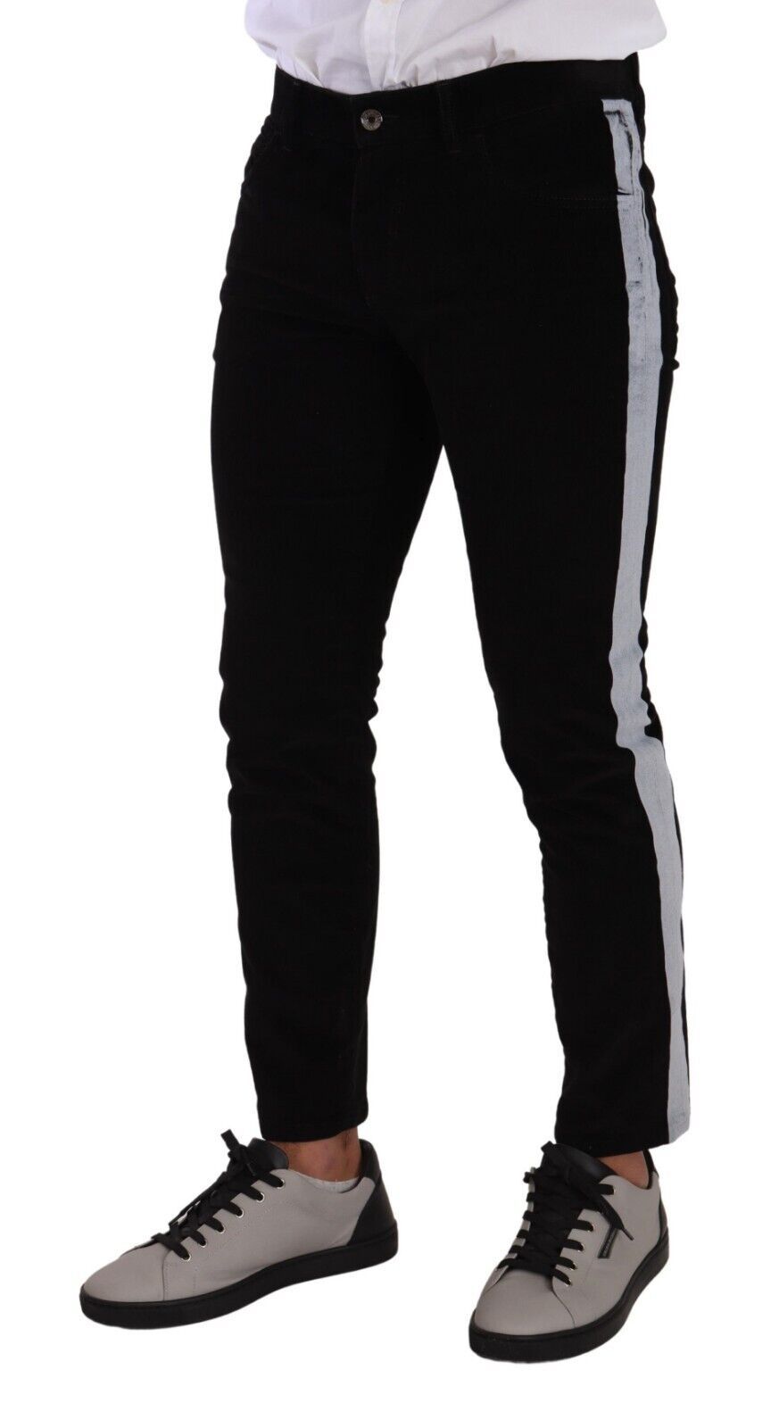 Dolce & Gabbana Black Cotton Stretch Skinny Corduroy Jeans Dolce & Gabbana