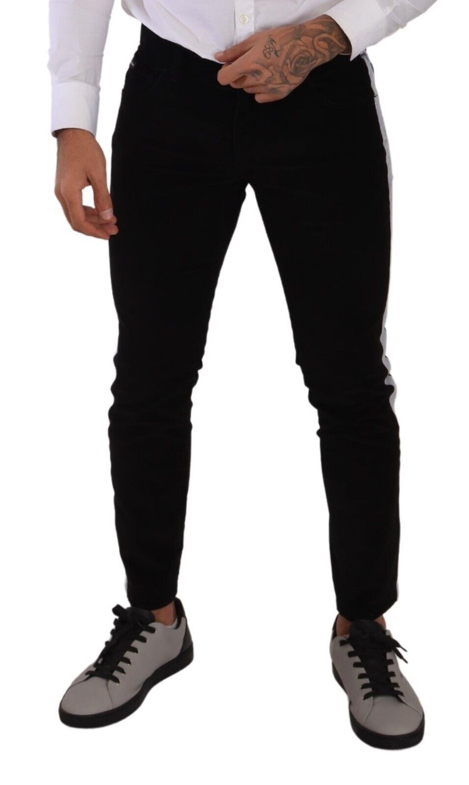 Dolce & Gabbana Black Cotton Stretch Skinny Corduroy Jeans Dolce & Gabbana