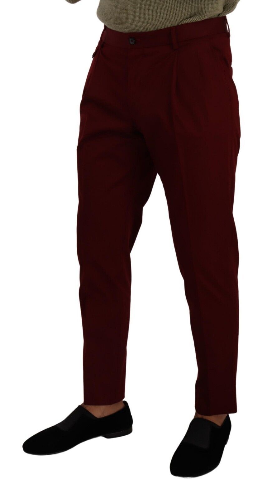 Dolce & Gabbana Dark Red Cotton Mens Chinos Trouser Dress Pants Dolce & Gabbana