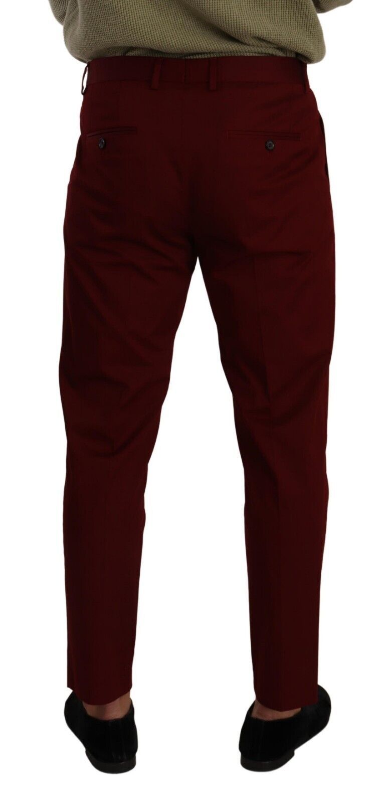 Dolce & Gabbana Dark Red Cotton Mens Chinos Trouser Dress Pants Dolce & Gabbana