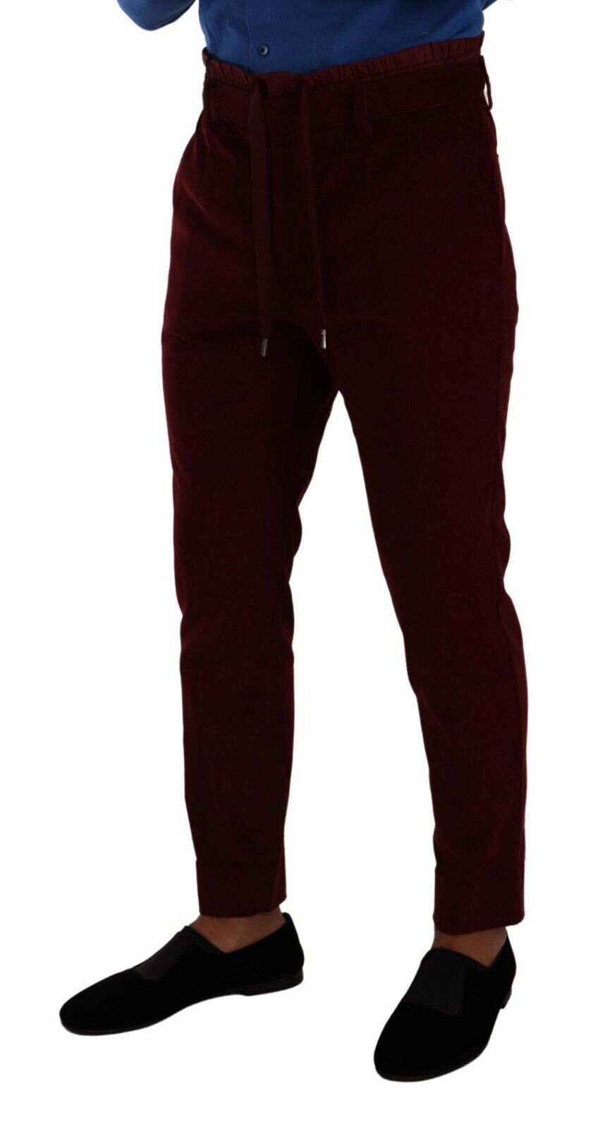Dolce & Gabbana Bordeaux Velvet Mens Formal Trouser Dress Pants Dolce & Gabbana