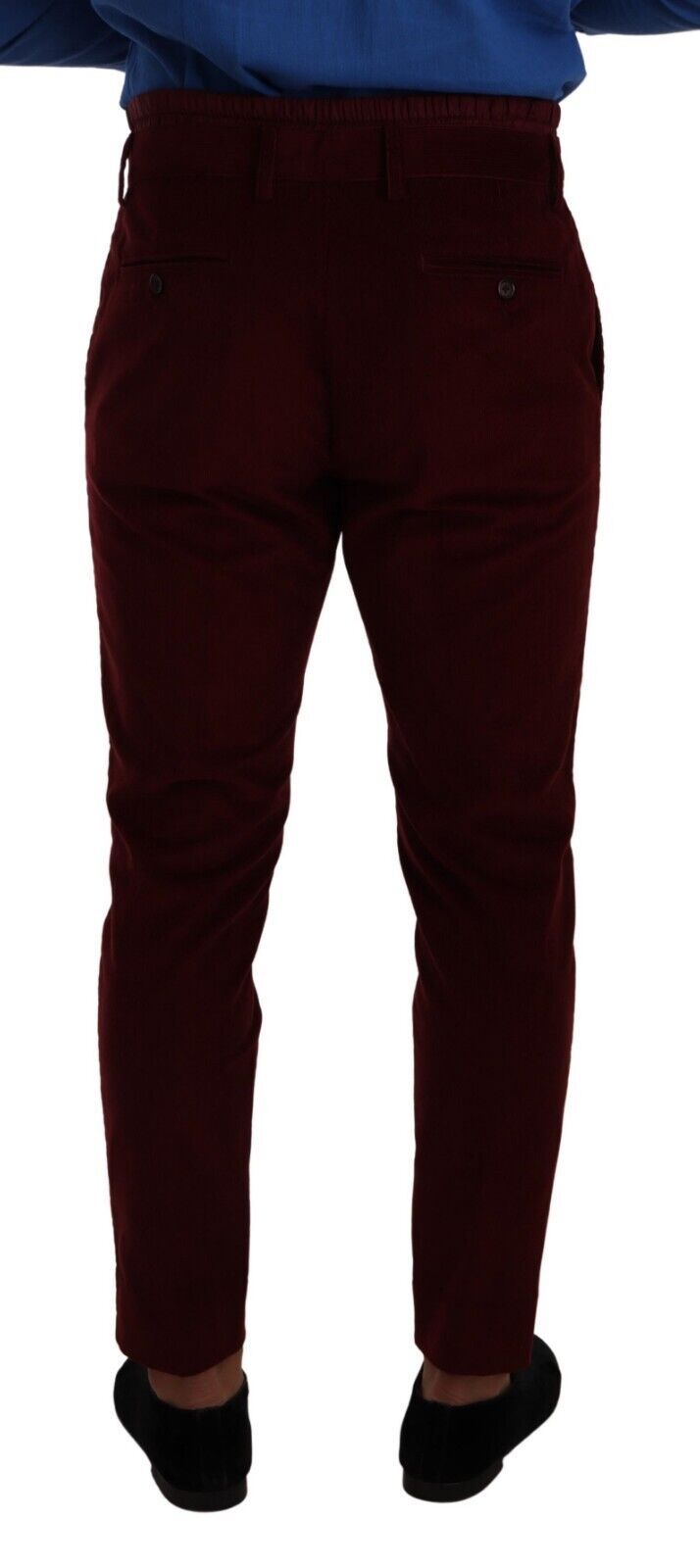 Dolce & Gabbana Bordeaux Velvet Mens Formal Trouser Dress Pants Dolce & Gabbana