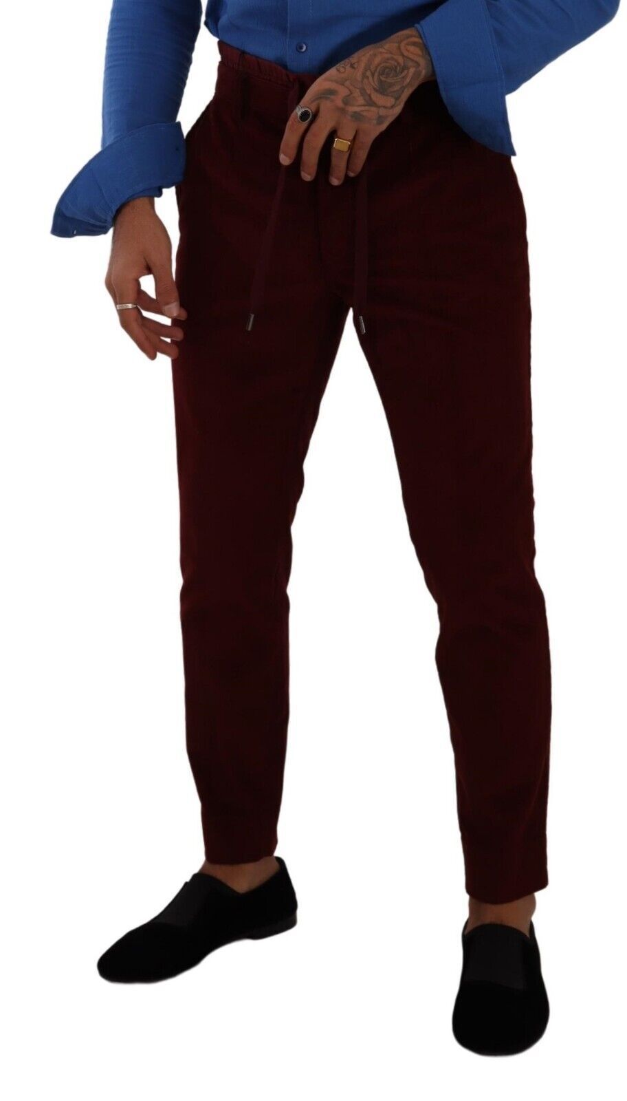 Dolce & Gabbana Bordeaux Velvet Mens Formal Trouser Dress Pants Dolce & Gabbana