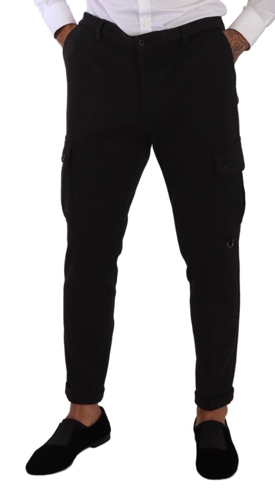 Dolce & Gabbana Black Viscose Cargo Skinny Men Trouser Pants Dolce & Gabbana