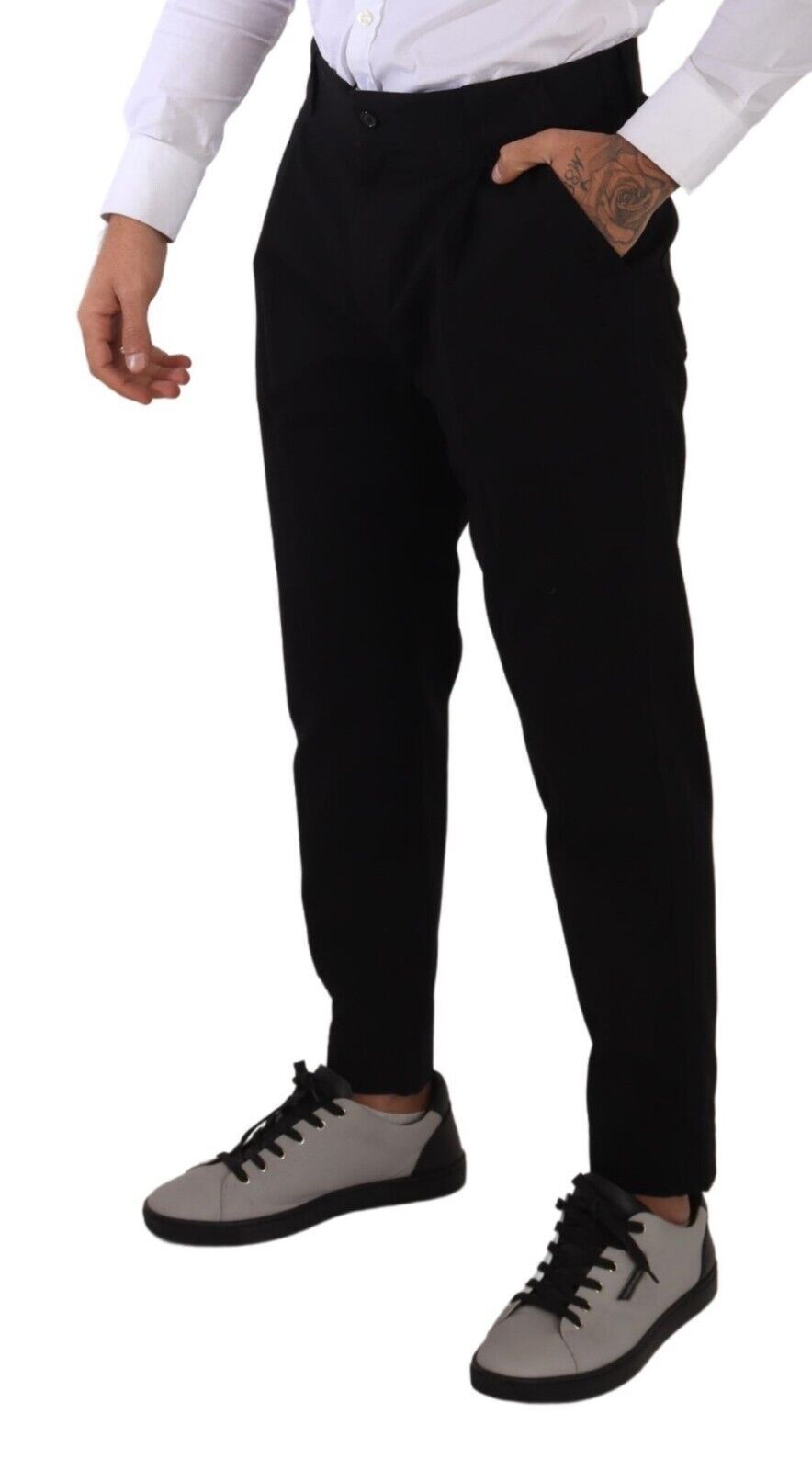 Dolce & Gabbana Black Cotton Stretch Chinos Trouser Jeans Dolce & Gabbana