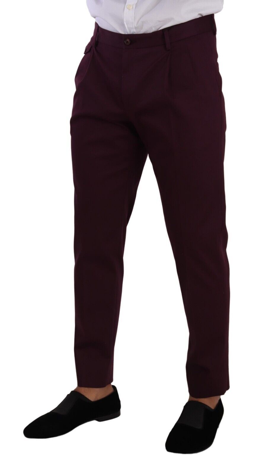 Dolce & Gabbana Purple Cotton Tapered Chinos Dress Pants Dolce & Gabbana
