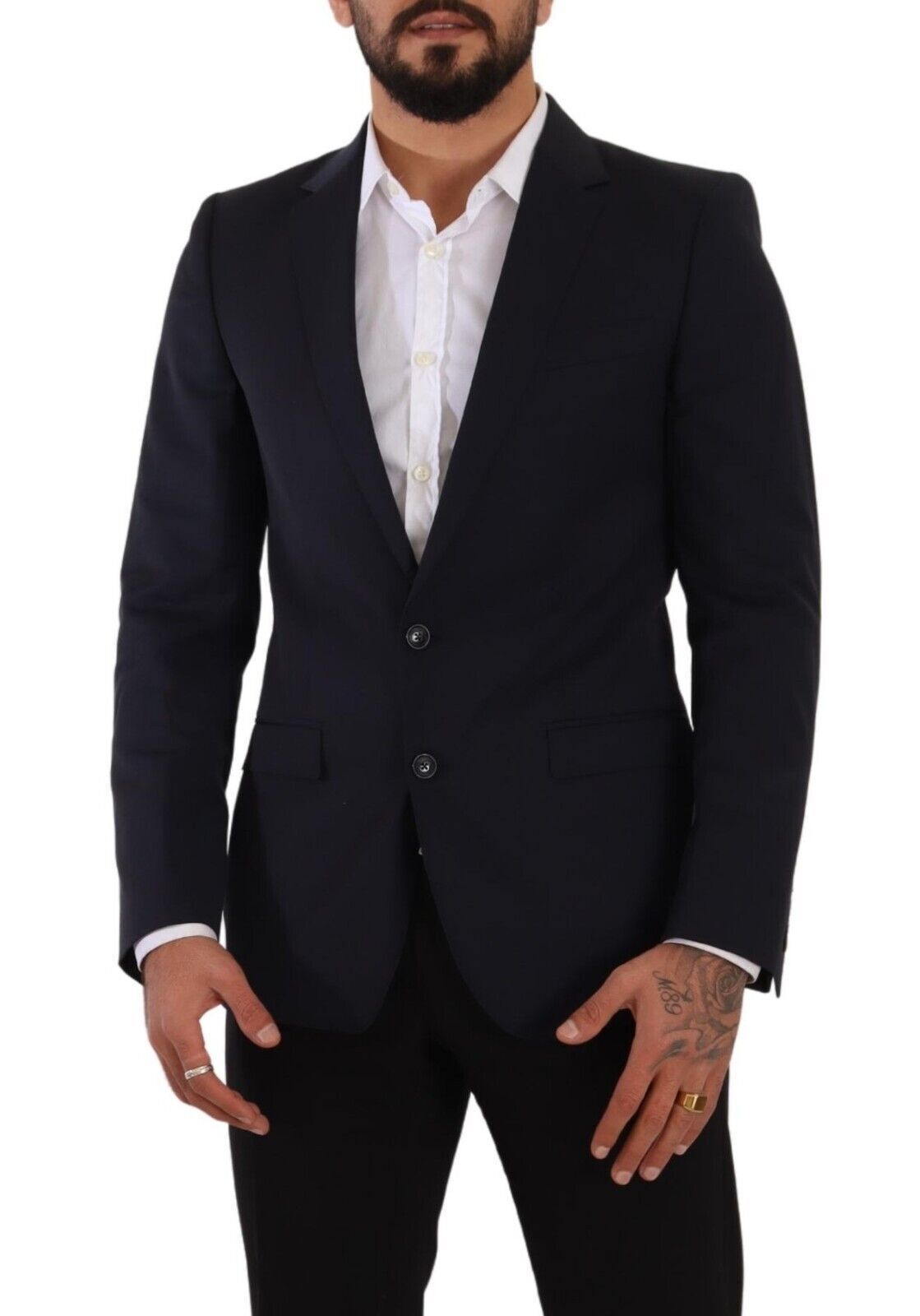 Dolce & Gabbana Dark Blue Single Breasted Coat MARTINI Blazer Dolce & Gabbana