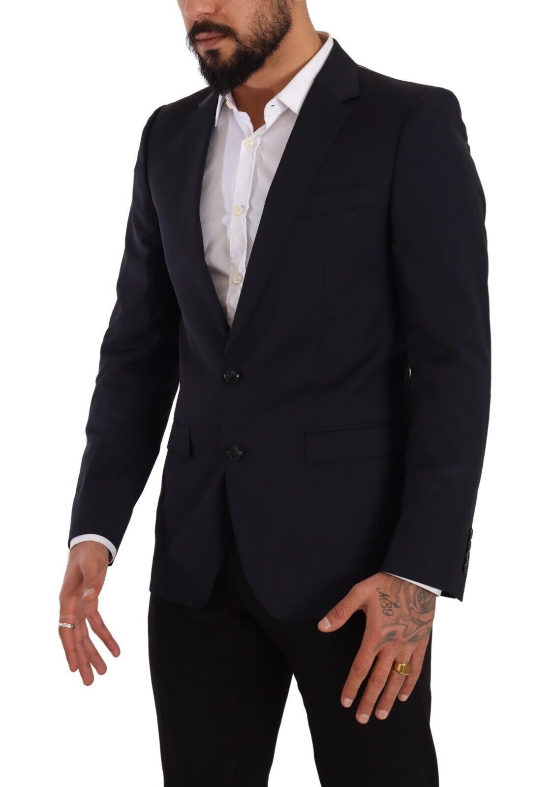 Dolce & Gabbana Dark Blue Single Breasted Coat MARTINI Blazer Dolce & Gabbana