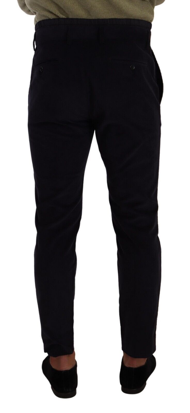 Dolce & Gabbana Blue Cotton Skinny Corduroy Trouser Pants Dolce & Gabbana
