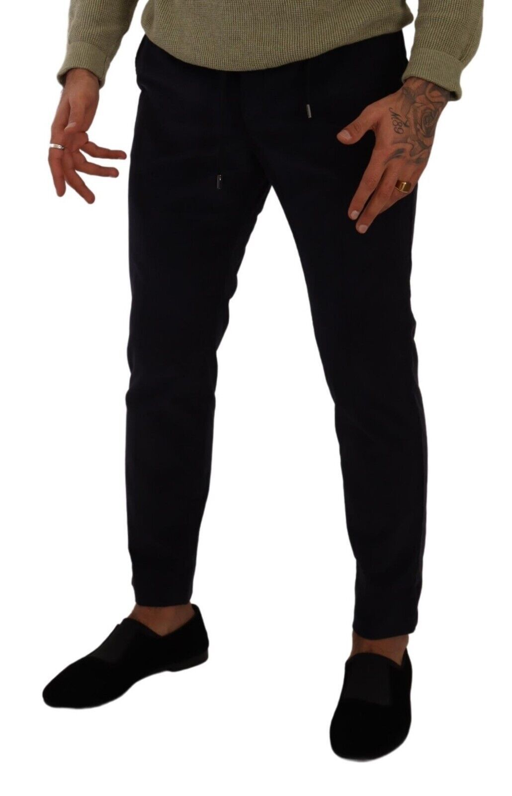 Dolce & Gabbana Blue Cotton Skinny Corduroy Trouser Pants Dolce & Gabbana
