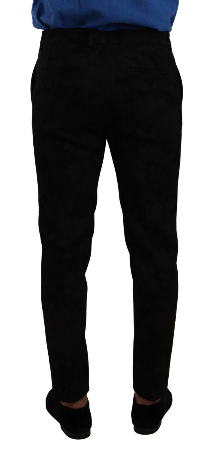 Dolce & Gabbana Black Brocade Skinny Formal Trouser Dress Pants Dolce & Gabbana