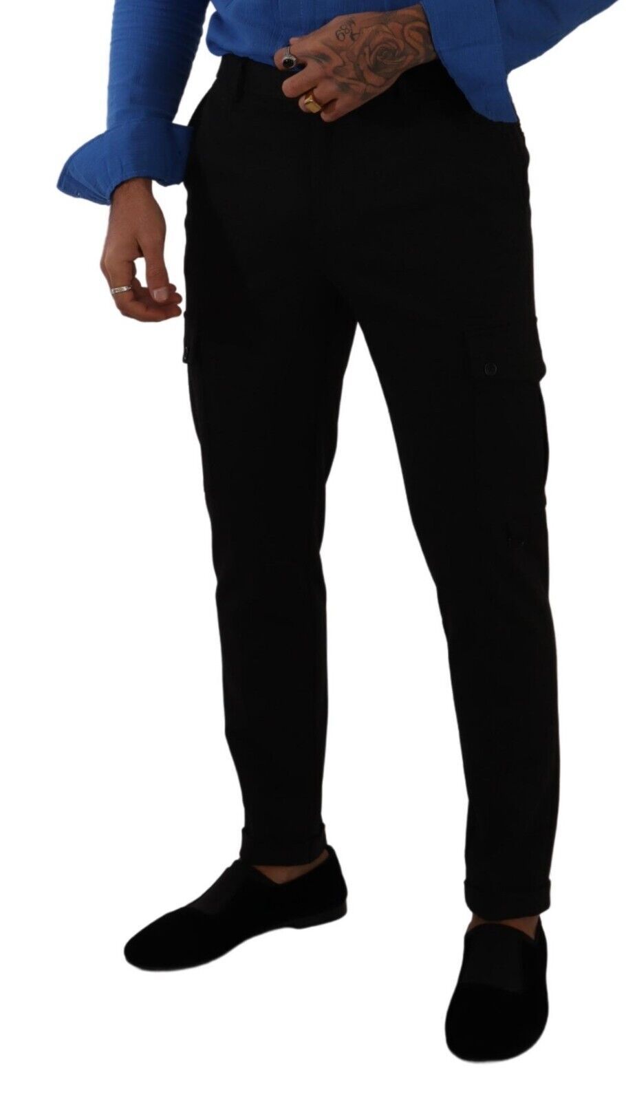Dolce & Gabbana Black Viscose Skinny Cargo Trouser Pants Dolce & Gabbana