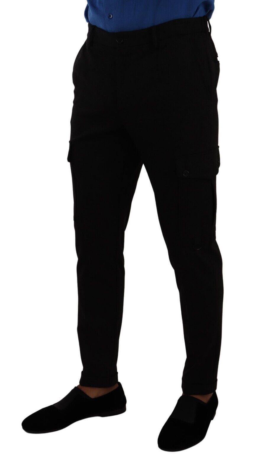 Dolce & Gabbana Black Viscose Skinny Cargo Trouser Pants Dolce & Gabbana