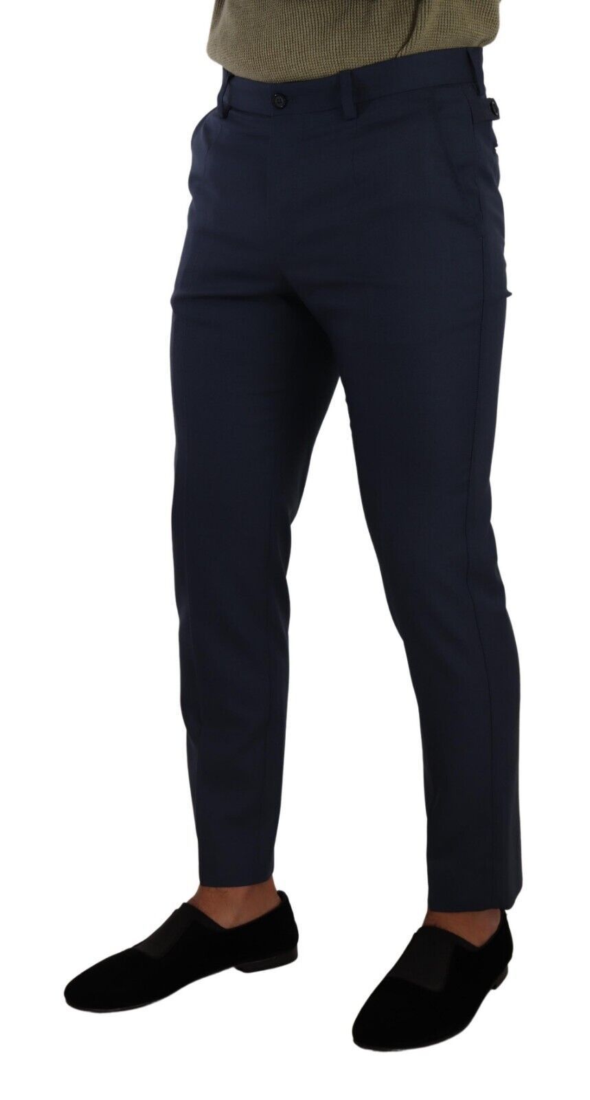 Dolce & Gabbana Dark Blue Wool Skinny Formal Dress Pants Dolce & Gabbana