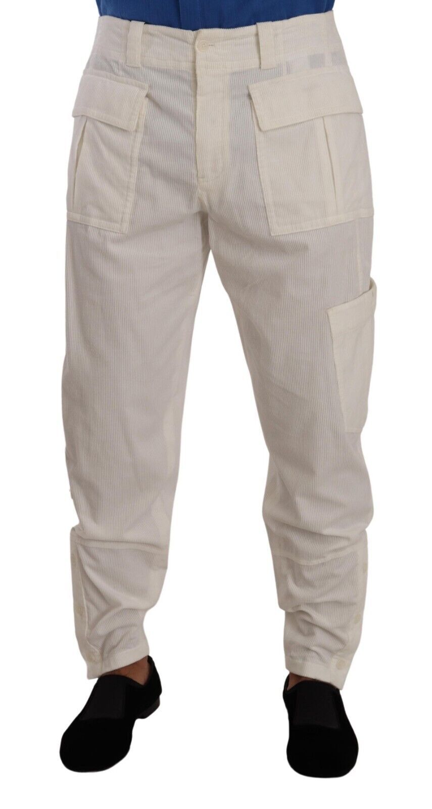 Dolce & Gabbana Off White Cotton Corduroy Cargo Pants Dolce & Gabbana