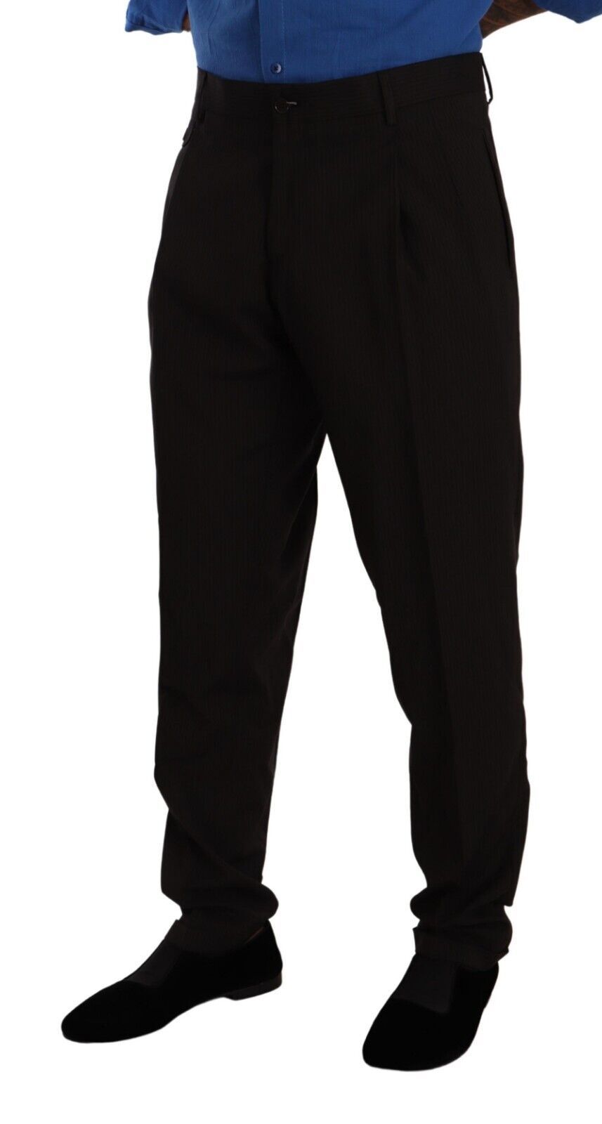 Dolce & Gabbana Brown Wool Skinny Formal Dress Pants Dolce & Gabbana