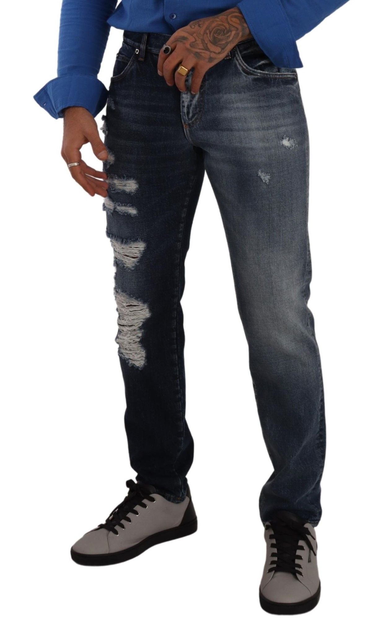 Dolce & Gabbana Blue Cotton Regular Denim Trousers Jeans Dolce & Gabbana