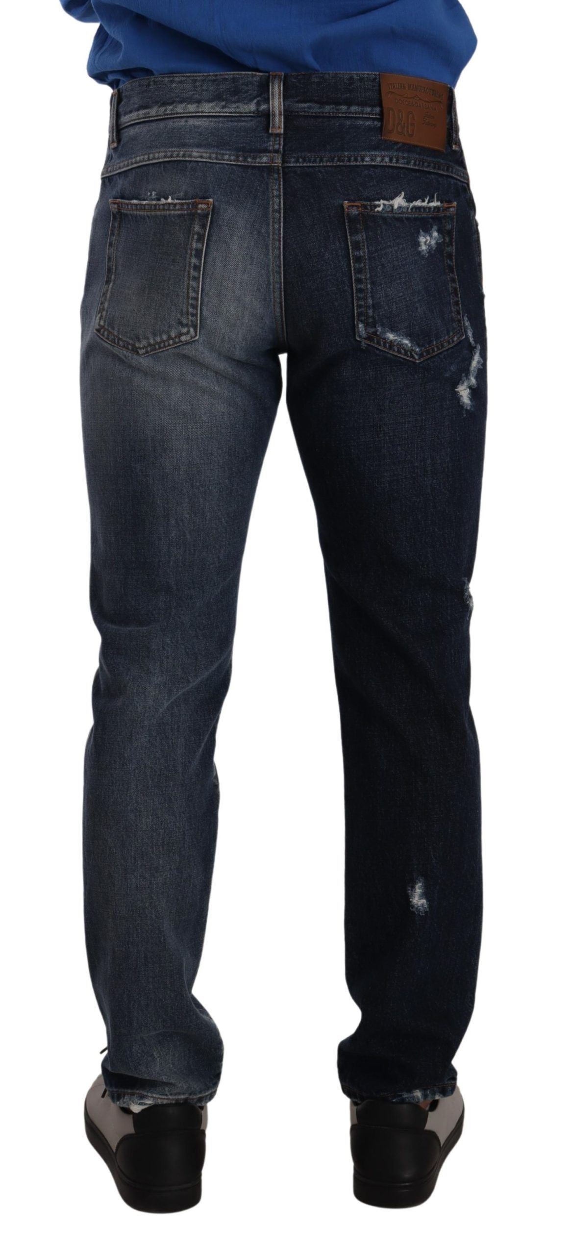 Dolce & Gabbana Blue Cotton Regular Denim Trousers Jeans Dolce & Gabbana