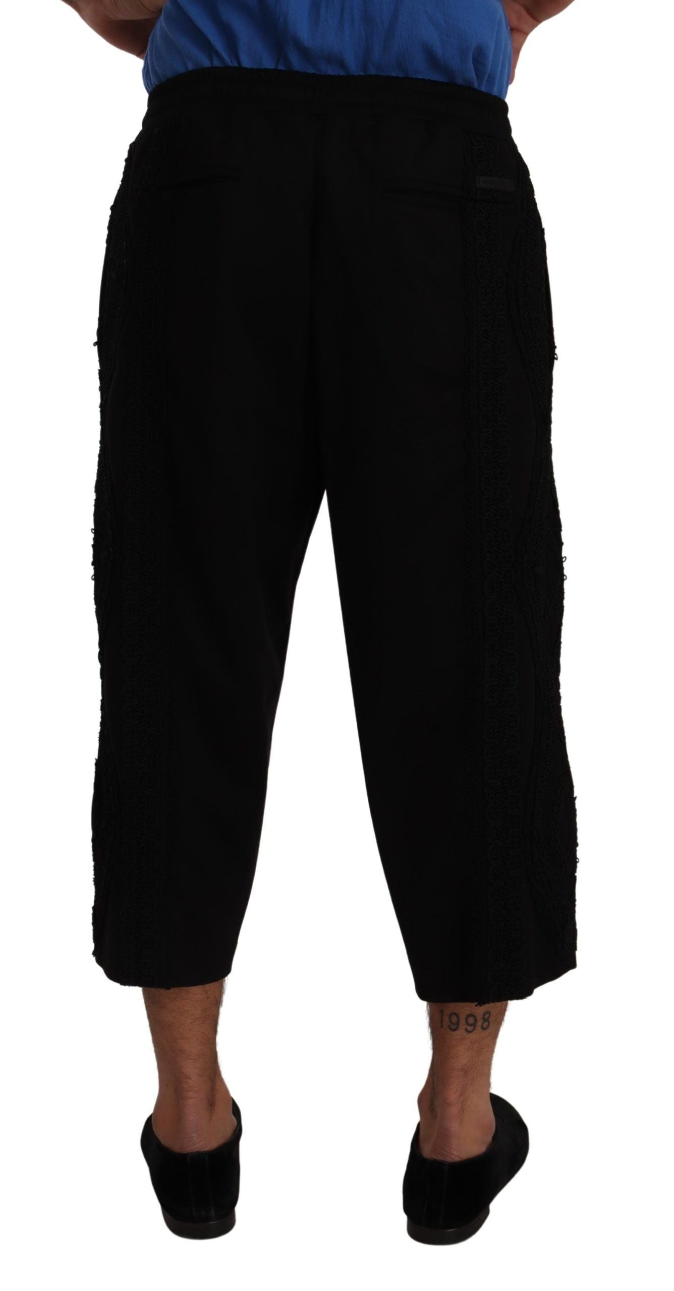 Dolce & Gabbana Black Cotton Torero Sweatpants Shorts Pants Dolce & Gabbana